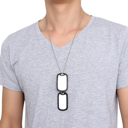 Dog Tag Pendant Necklace Men VNOX
