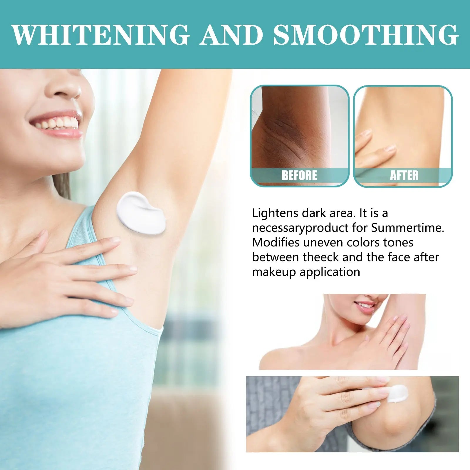 OUHOE Underarm Beauty Cream, Lighten Underarm Elbow Joint Melanin Brightening And Moisturizes Skin Cream eprolo