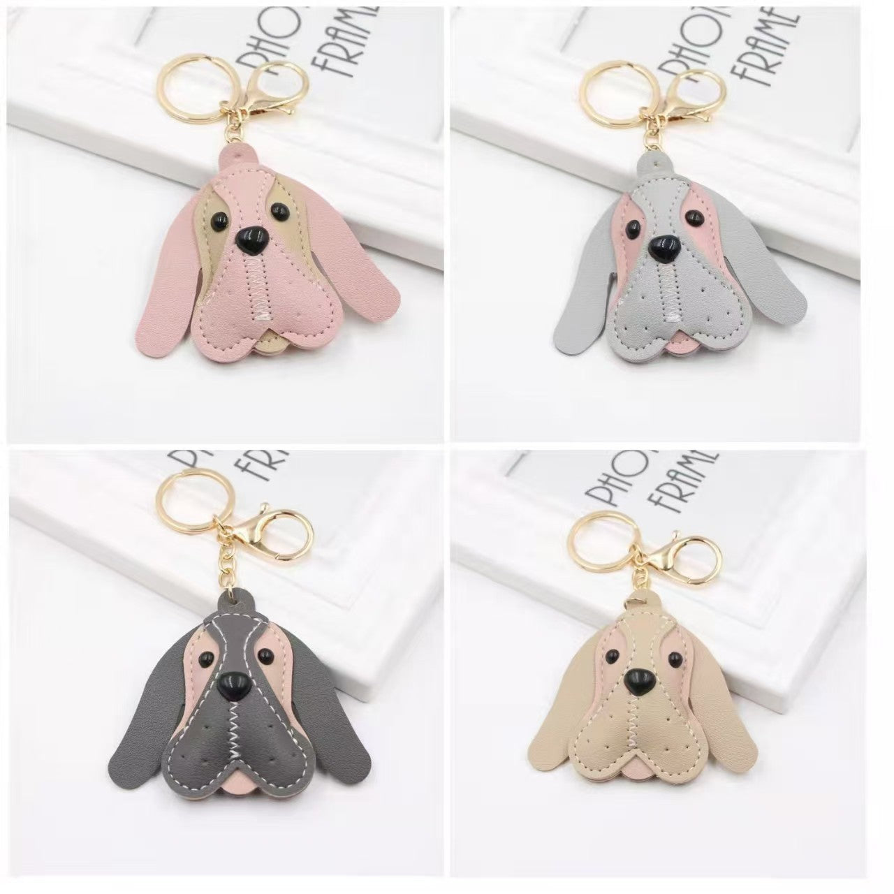 Cute Puppy Leather Key Chain Handbag Pendant
