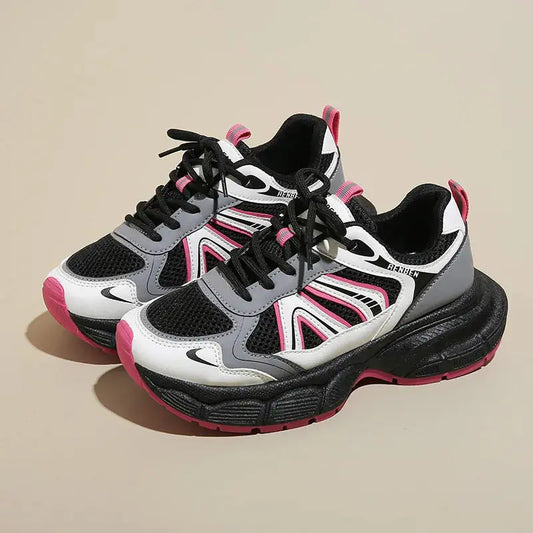 Lace-Up Platform Athletic Shoes Trendsi