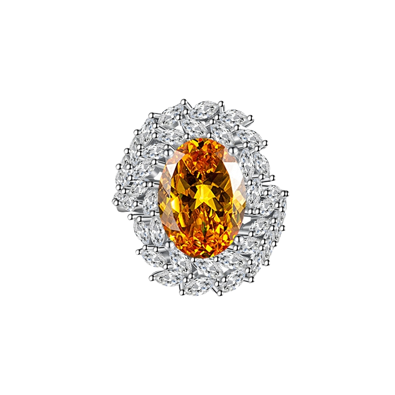 Gemstone Ring Featuring A Dried Birds Nest And A Dove-egg Cut