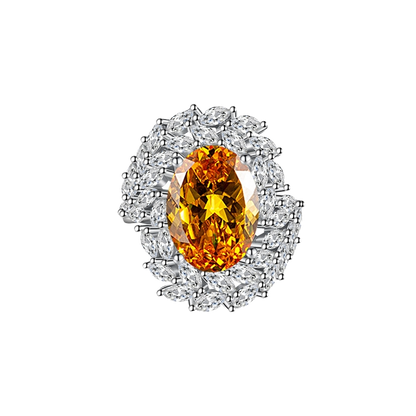 Gemstone Ring Featuring A Dried Birds Nest And A Dove-egg Cut