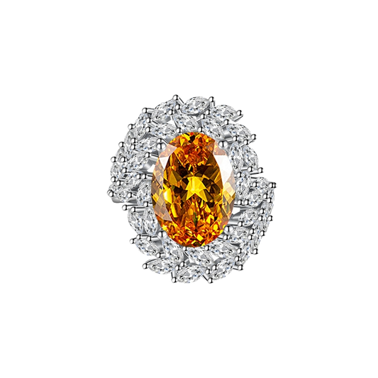 Gemstone Ring Featuring A Dried Birds Nest And A Dove-egg Cut