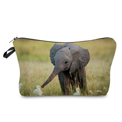 Portable Compact Zipper Makeup Animal Print Washing And Makeup Bag