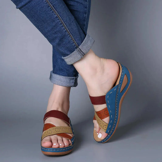 Crisscross Casual Wedge Sandals Trendsi