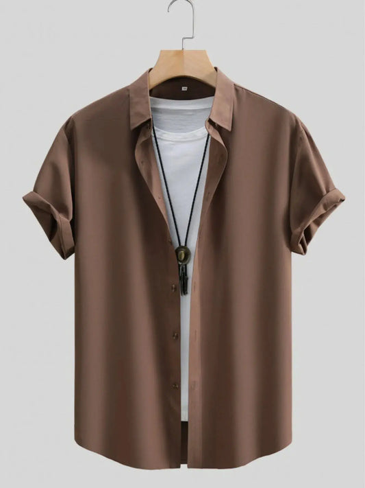 Men's Button Up Short Sleeve Shirt Trendsi