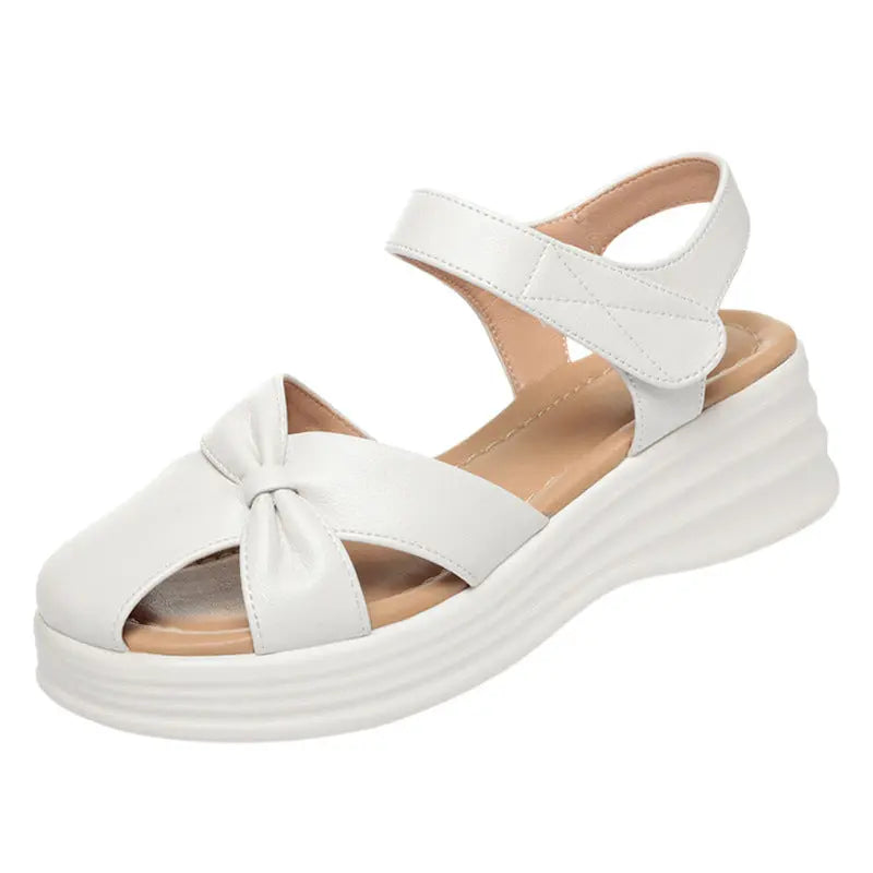 Thick Sole Summer Women's Shoes Soft Leather Comfortable Beach Sandals Outdoor Wear Soft Sole Mother's Sandals Lightweight eprolo