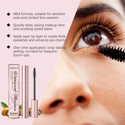 zephoco Brown Curl Mascara, Daily Moisturizes Natural Beauty Holding Eye Mascara eprolo