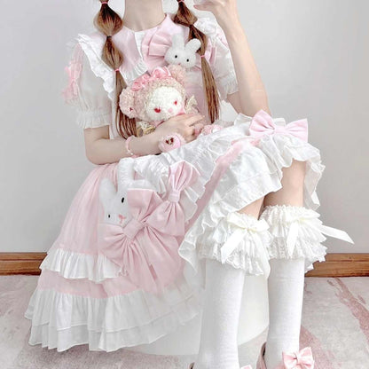 Cute Suspender Skirt Outfit Lolita Dresses Women