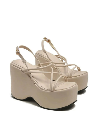 Strappy Platform Wedge Sandals Trendsi