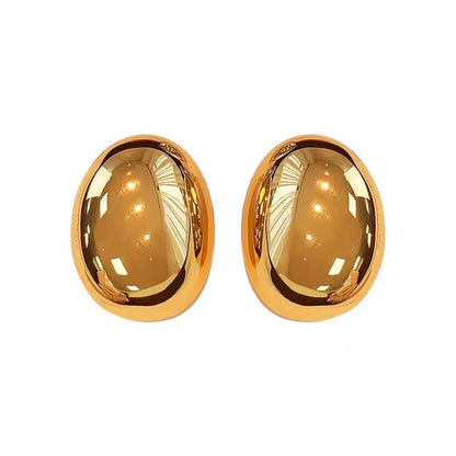New Brass Teardrop Half Hollow Large Earrings Metal Smooth Ladies Jewellery eprolo