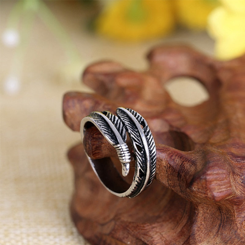 Resizable Men Exquisite Women 1PC New Graceful Couple's Alloy Retro Allergy Free Adjustable Silvery Feathers