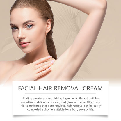 Hoygi Coconut Gentle Facial Hair Removal Cream, Facial Hair Removal Men And Women Lip Hair Beard Gentle Non-Irritating