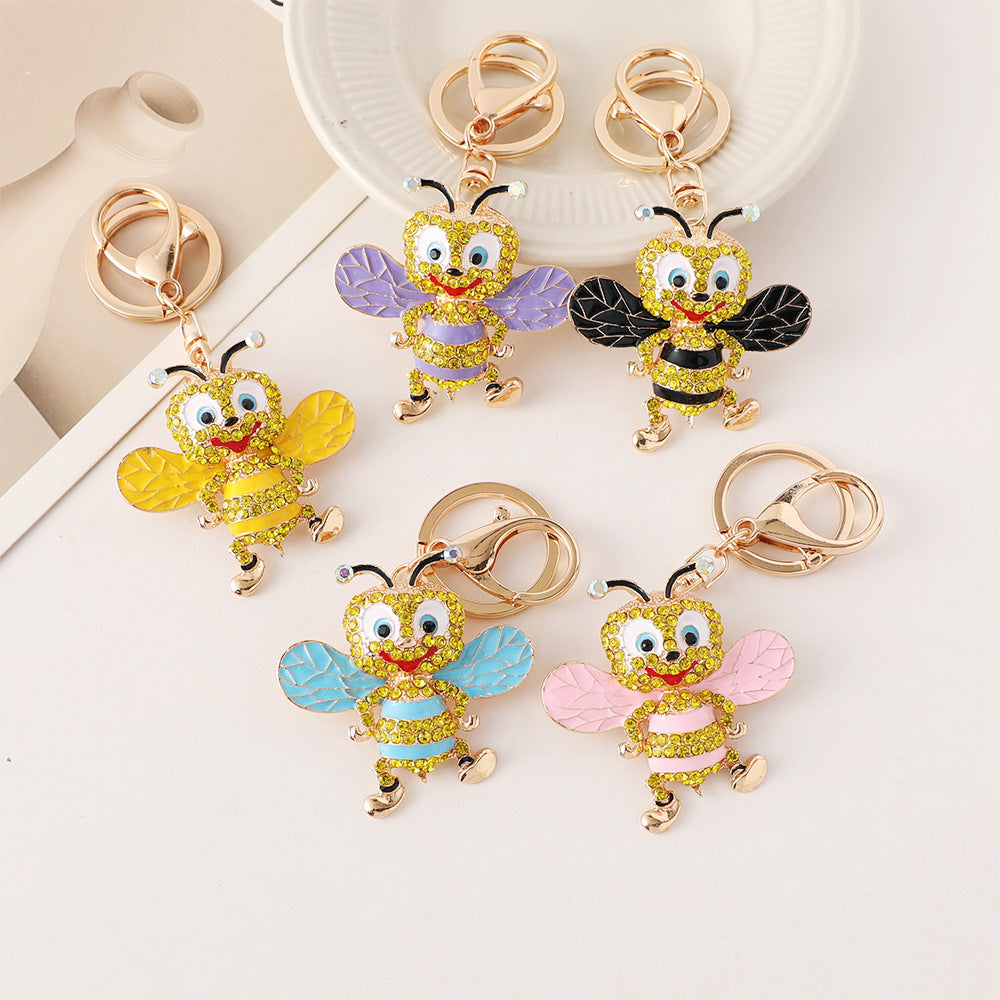 Creative Diamond Studded Cute Bee Keychain Exquisite Keychain Pendant