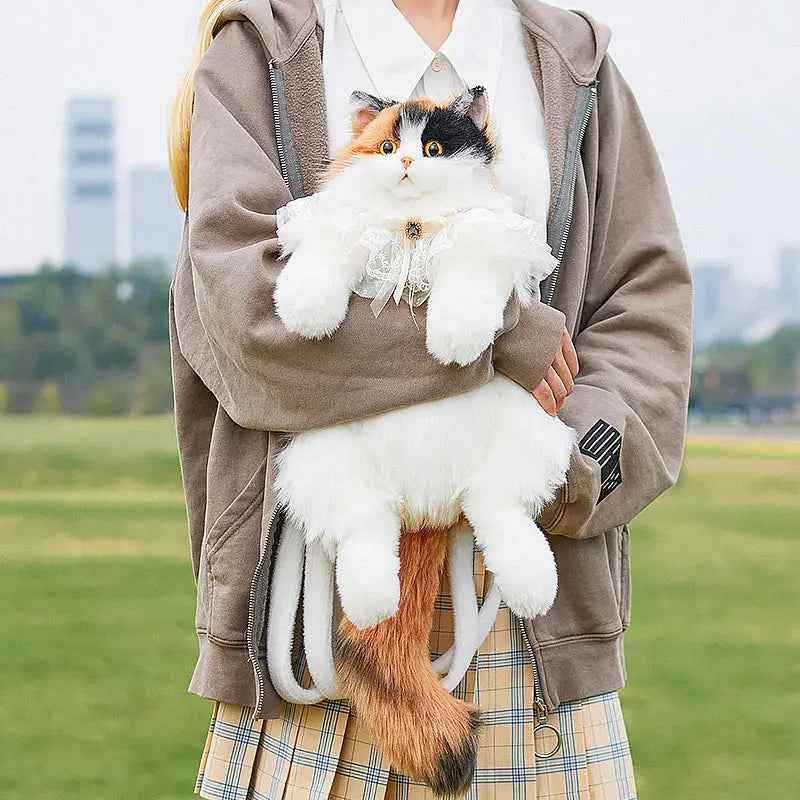 Unique Calico Cat Backpack, Doubles as a Plush Toy and Functional Bag eprolo