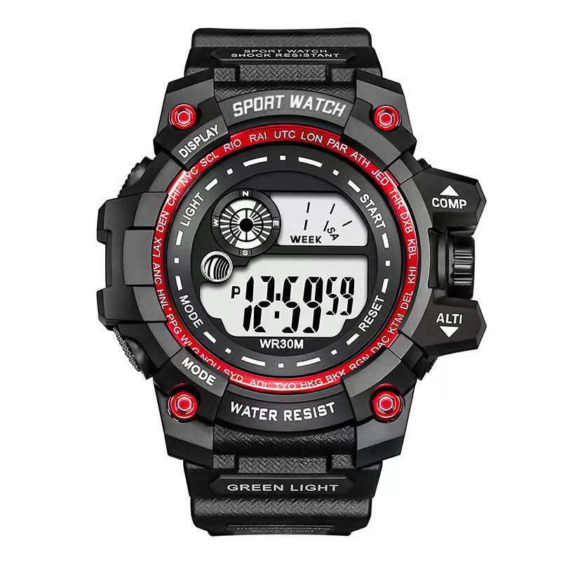 Student Digital Sports Watch - Waterproof Military Style Electronic Watch for Boys