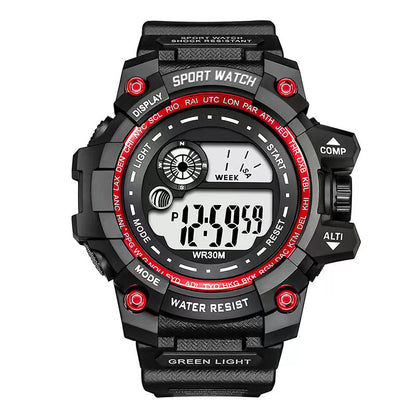 Student Digital Sports Watch - Waterproof Military Style Electronic Watch for Boys
