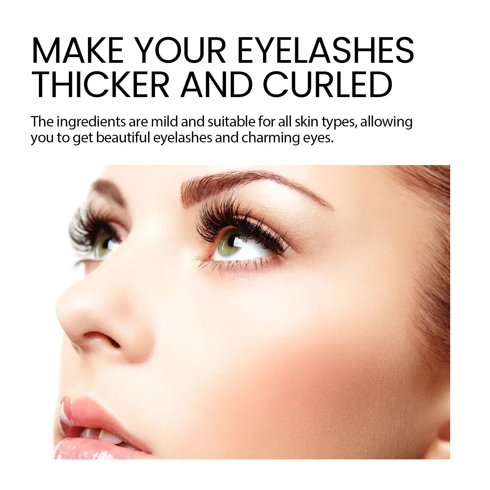 Eyelash Boost Serum, Natural Beauty Slim Long Gentle Thick Black Curl Lasting Without Smudding Mascara eprolo