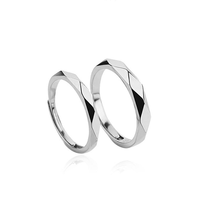 S925 Sterling Silver Ring Pair for men and women niche design