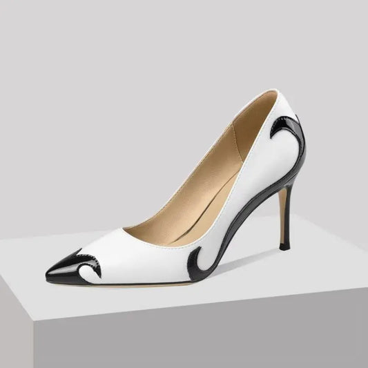Red and green dragonfly pointed slender heel banquet women's shoes color blocked single shoes for women eprolo