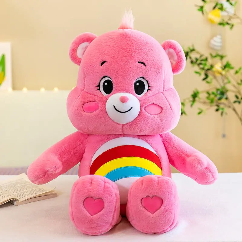 Three-color Bear Pillow Plush Toy Rainbow Bear Doll Cute Panda eprolo