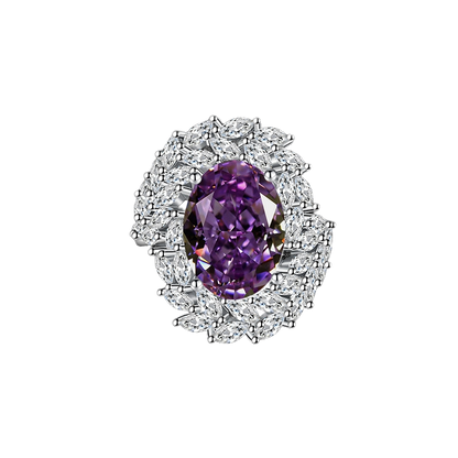 Gemstone Ring Featuring A Dried Birds Nest And A Dove-egg Cut