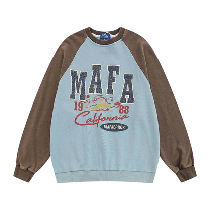 Men's Letter Graphic Round Neck Sweatshirt Trendsi