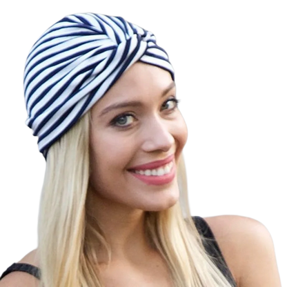 Cotton Striped Beanie Turban Head Wrap Girls