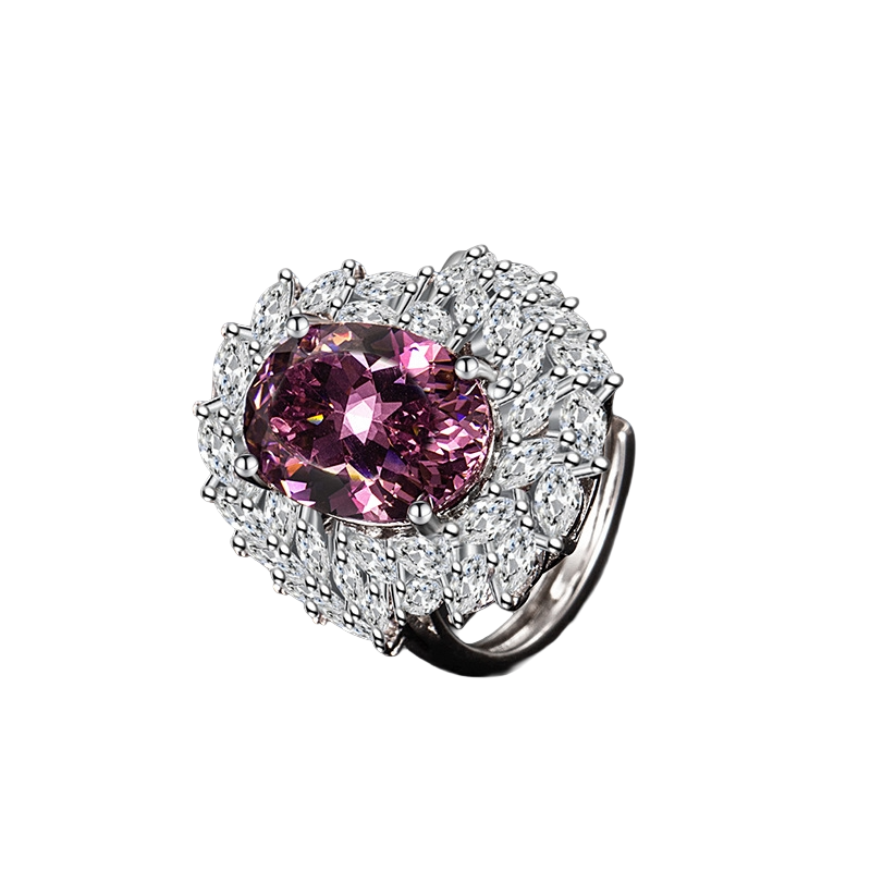 Gemstone Ring Featuring A Dried Birds Nest And A Dove-egg Cut