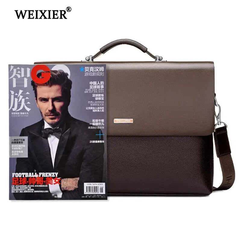 WEIXIER Brand Men High Quality Microfiber Synthetic Leather Tote Fashion Male Bag Messenger Business Handbag Laptop Shoulder Bag eprolo