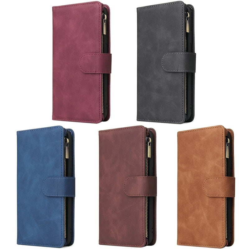 Multifunctional zipper mobile phone case multi Card Wallet Leather Case