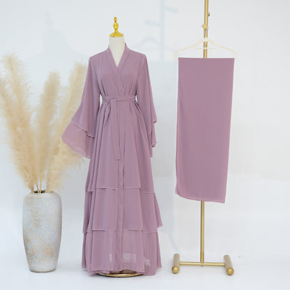 Elegant Children's Family Matching Cardigan Abaya