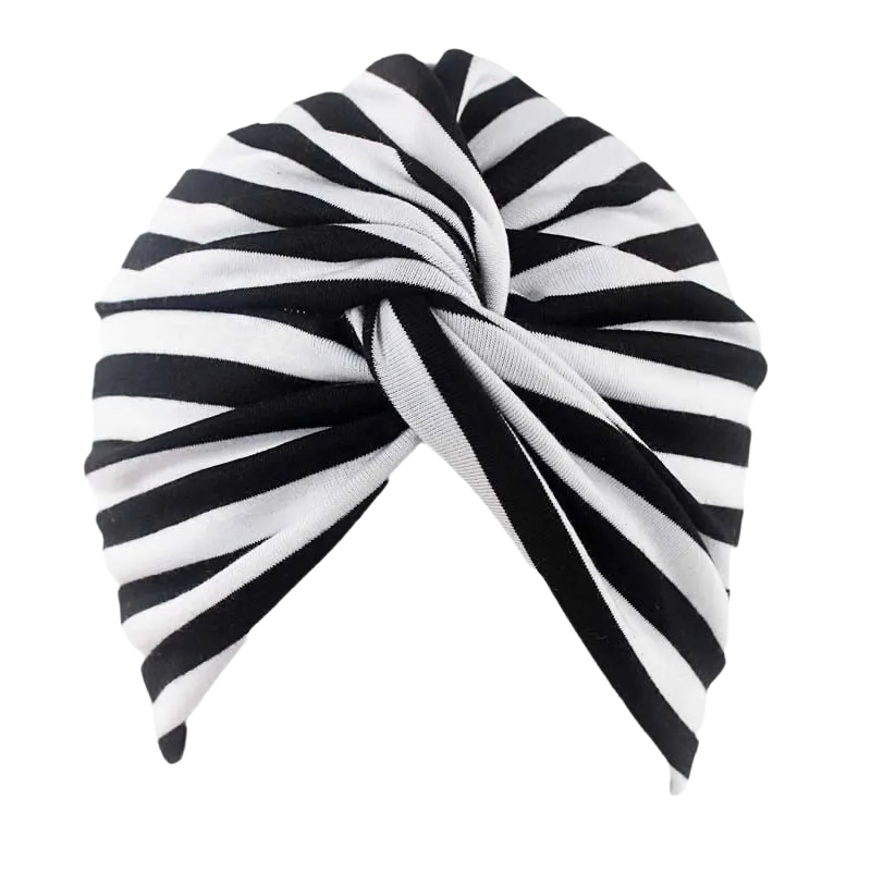 Cotton Striped Beanie Turban Head Wrap Girls