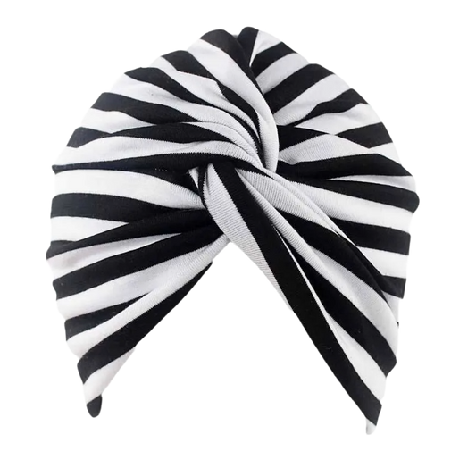 Cotton Striped Beanie Turban Head Wrap Girls