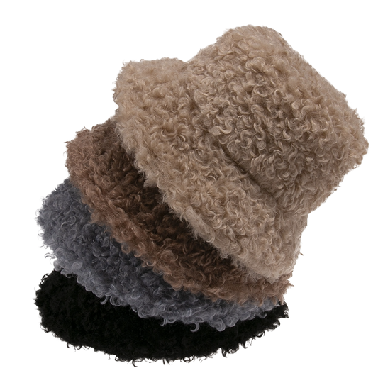 Men fisherman hat lamb wool beanie hat
