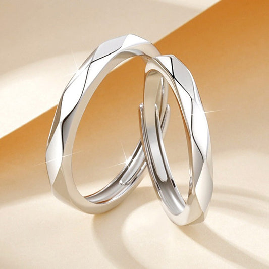 S925 Sterling Silver Ring Pair for men and women niche design