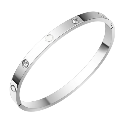 Silver titanium steel bracelet modern minimalist 