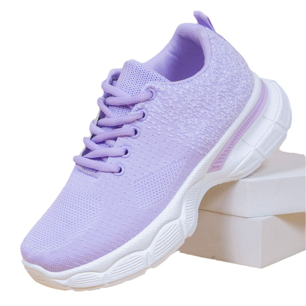 Women's Casual Sports Shoes Mesh in Lavender - Breathable Running Sneakers