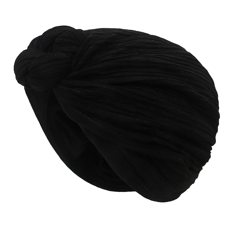 Turban Headscarf for women in sleek black fabric, perfect for stylish and practical everyday wear.