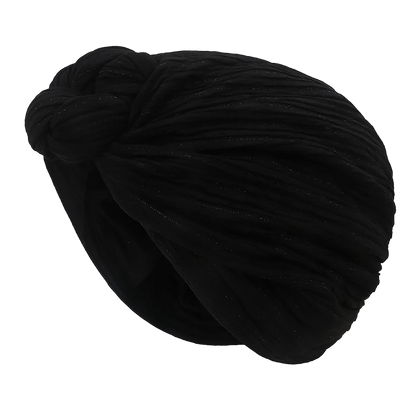 Turban Headscarf for women in sleek black fabric, perfect for stylish and practical everyday wear.