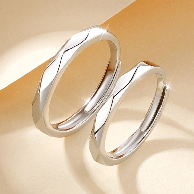 S925 Sterling Silver Ring Pair for men and women niche design