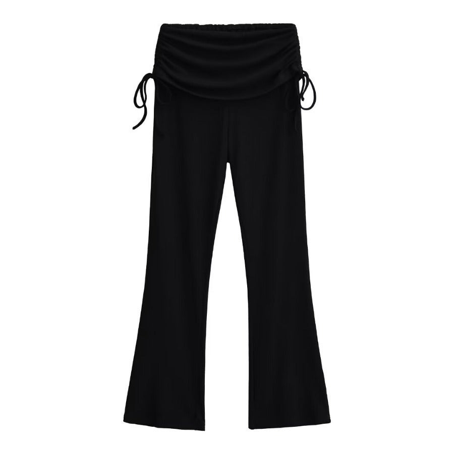 High waisted straight leg casual pants for women