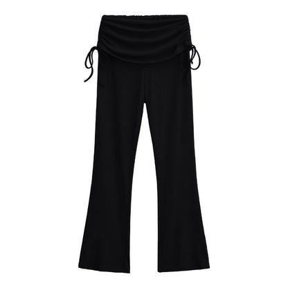 High waisted straight leg casual pants for women