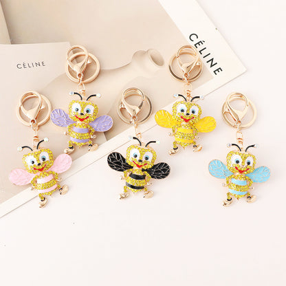 Creative Diamond Studded Cute Bee Keychain Exquisite Keychain Pendant