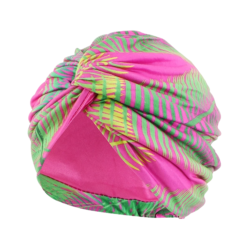 Bohemian Style Cap Satin Fabric in Printed Twist texture for Girls