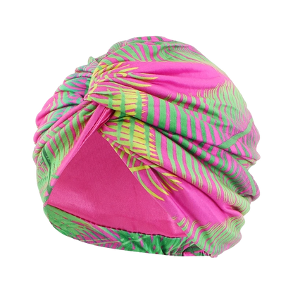 Bohemian Style Cap Satin Fabric in Printed Twist texture for Girls