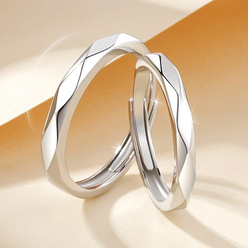 S925 Sterling Silver Ring Pair for men and women niche design
