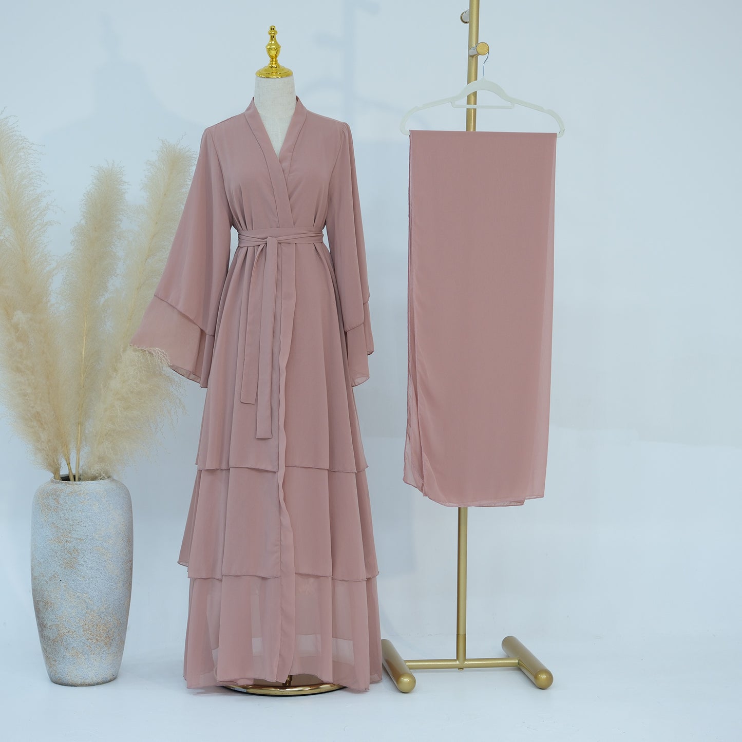Elegant Children's Family Matching Cardigan Abaya
