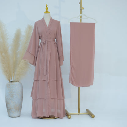 Elegant Children's Family Matching Cardigan Abaya