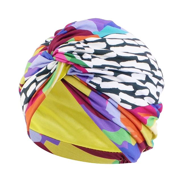 Bohemian Style Cap Satin Fabric in Printed Twist texture for Girls